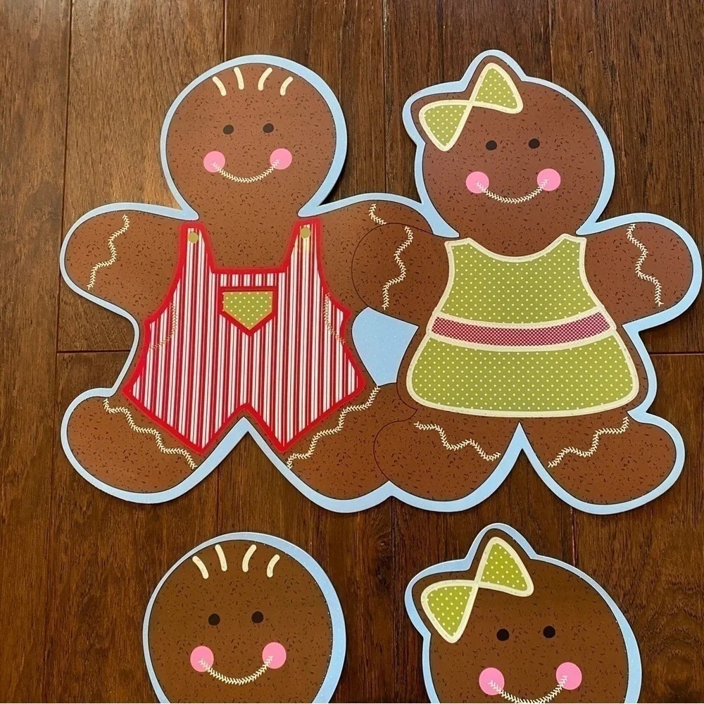 4 Gingerbread Boy and Girl Placemats - Picture 3 of 8